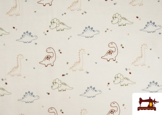 Vente de Tissu jersey Dinosaures Colorés