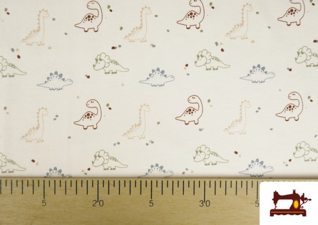 Acheter en ligne Tissu jersey Dinosaures Colorés