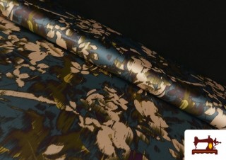 Tissu Crêpe Satin Imprimé Floral Élégant