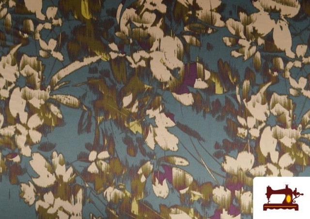 Acheter Tissu Crêpe Satin Imprimé Floral Élégant