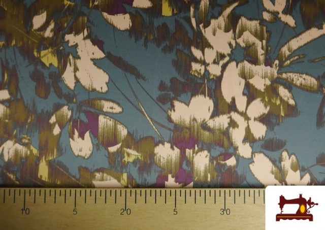 Acheter en ligne Tissu Crêpe Satin Imprimé Floral Élégant