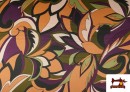 Acheter Tissu Crêpe Satin Imprimé Floral Moderne