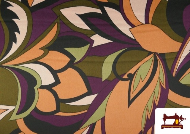 Vente de Tissu Crêpe Satin Imprimé Floral Moderne