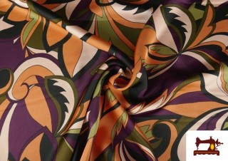 Acheter en ligne Tissu Crêpe Satin Imprimé Floral Moderne