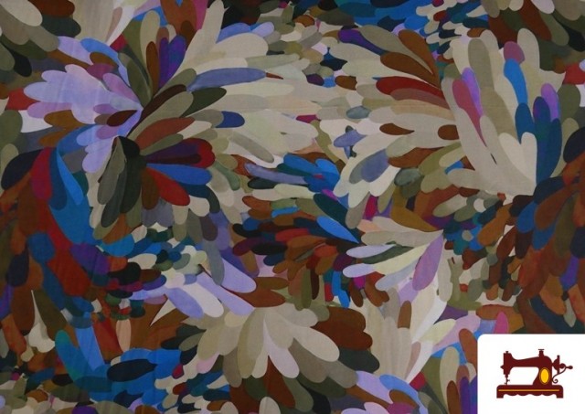 Acheter Tissu viscose imprimé multicolore