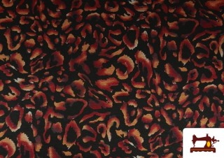Tissu Punto Roma Léopard Dégradé couleur Rouge