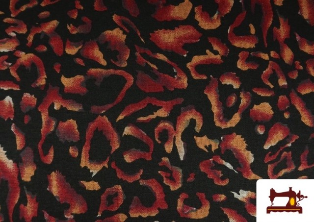Tissu Punto Roma Léopard Dégradé couleur Rouge