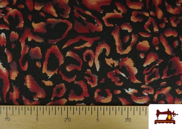 Acheter Tissu Punto Roma Léopard Dégradé couleur Rouge