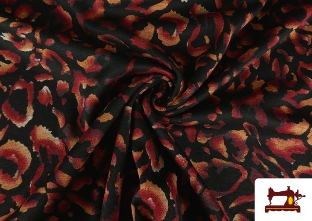 Vente de Tissu Punto Roma Léopard Dégradé couleur Rouge