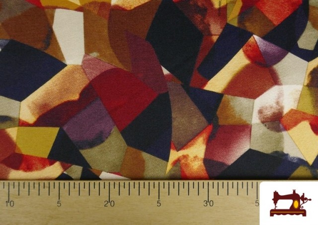 Acheter en ligne Tissu Punto Roma Imprimé Abstrait Mosaïque