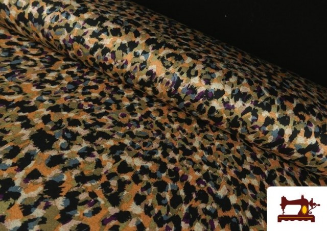 Tissu Punto Roma Imprimé Pinceaux Animalier couleur Moutarde