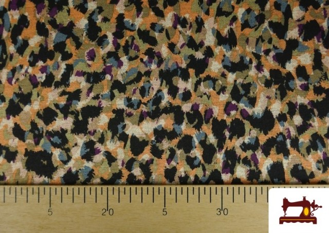 Acheter en ligne Tissu Punto Roma Imprimé Pinceaux Animalier couleur Moutarde
