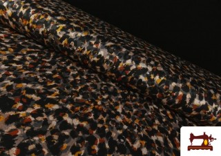 Tissu Punto Roma Imprimé Pinceaux Animalier couleur Noir