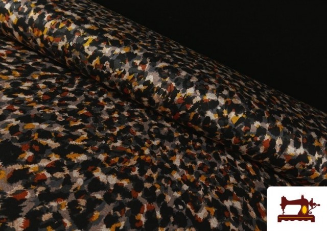 Tissu Punto Roma Imprimé Pinceaux Animalier couleur Noir