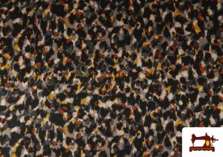 Tissu Punto Roma Imprimé Pinceaux Animalier couleur Noir