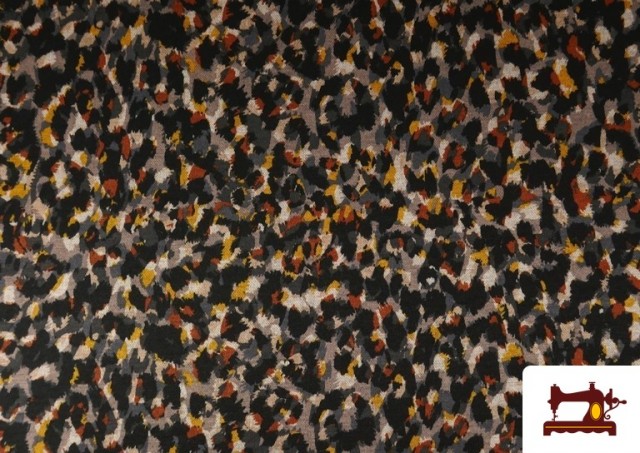Tissu Punto Roma Imprimé Pinceaux Animalier couleur Noir
