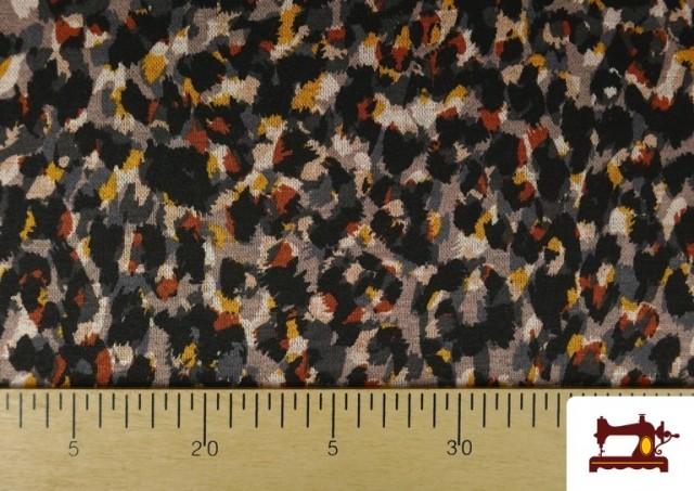Vente de Tissu Punto Roma Imprimé Pinceaux Animalier couleur Noir