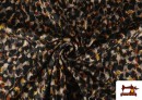 Acheter en ligne Tissu Punto Roma Imprimé Pinceaux Animalier couleur Noir