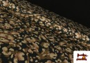 Tissu Maille avec Viscose Imprimé Léopard Marron