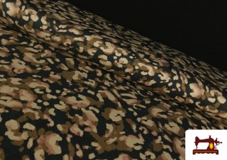 Tissu Maille avec Viscose Imprimé Léopard Marron