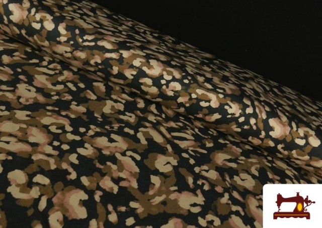 Tissu Maille avec Viscose Imprimé Léopard Marron