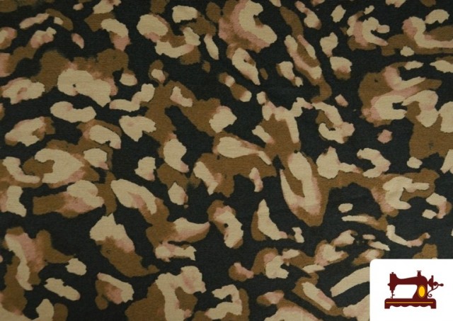 Vente de Tissu Maille avec Viscose Imprimé Léopard Marron