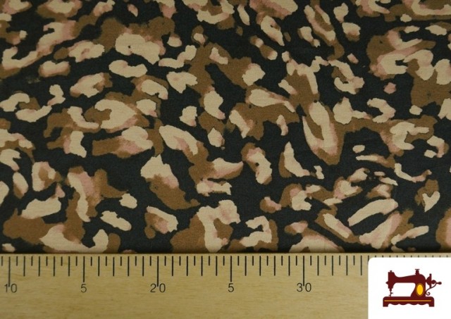 Acheter en ligne Tissu Maille avec Viscose Imprimé Léopard Marron
