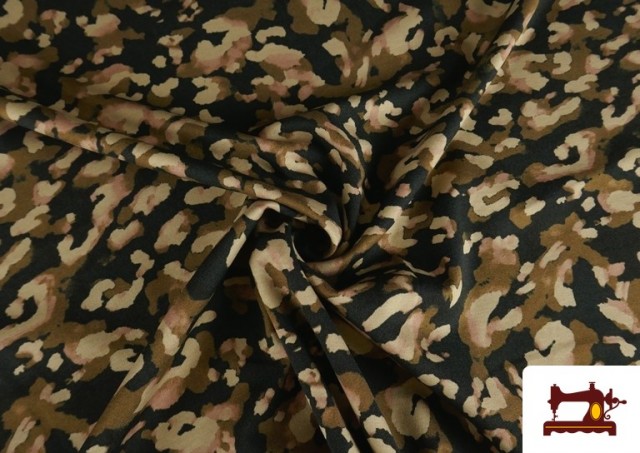 Vente en ligne de Tissu Maille avec Viscose Imprimé Léopard Marron