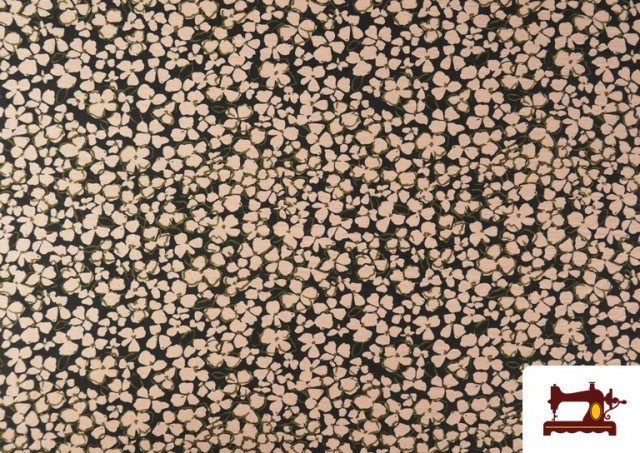 Acheter Tissu Viscose Froissée Fleurs Rose Pâle