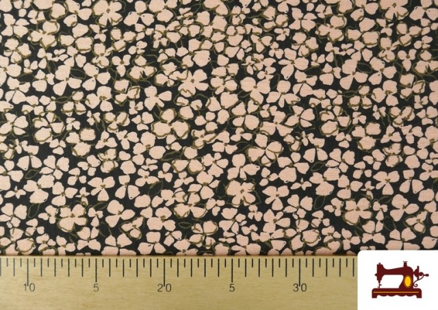 Acheter en ligne Tissu Viscose Froissée Fleurs Rose Pâle