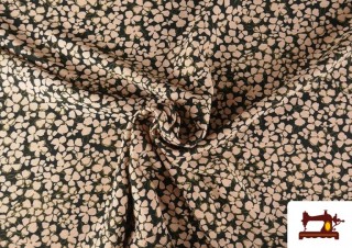 Vente en ligne de Tissu Viscose Froissée Fleurs Rose Pâle