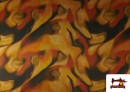 Acheter Tissu jersey roma imprimé effets aquarelle tons terre