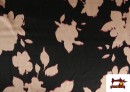 Acheter Tissu viscose satinée imprimé fleurs pressées couleur Rose pâle