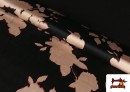 Tissu viscose satinée imprimé fleurs pressées couleur Rose pâle