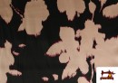 Vente de Tissu viscose satinée imprimé fleurs pressées couleur Rose pâle