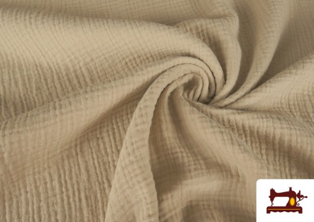Acheter en ligne Tissu en Mousseline de Couleurs couleur Beige