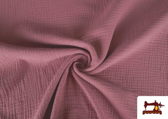 Tissu en Mousseline de Couleurs couleur Rosé