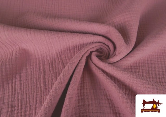 Tissu en Mousseline de Couleurs couleur Rosé