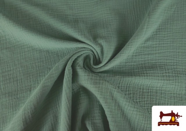 Vente de Tissu en Mousseline de Couleurs couleur Vert mer