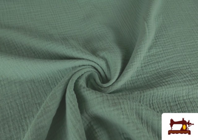 Acheter en ligne Tissu en Mousseline de Couleurs couleur Vert mer