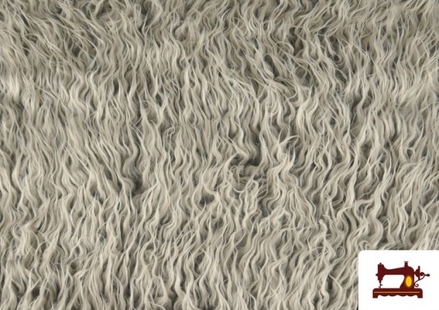 Acheter Tissu à Poils Longs Effet Ondulé Gris