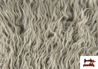 Vente de Tissu à Poils Longs Effet Ondulé Gris