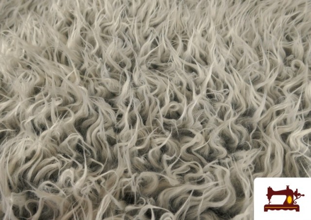 Acheter en ligne Tissu à Poils Longs Effet Ondulé Gris
