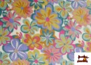 Tissu Coraline Polaire Douce au Toucher à Motif Floral