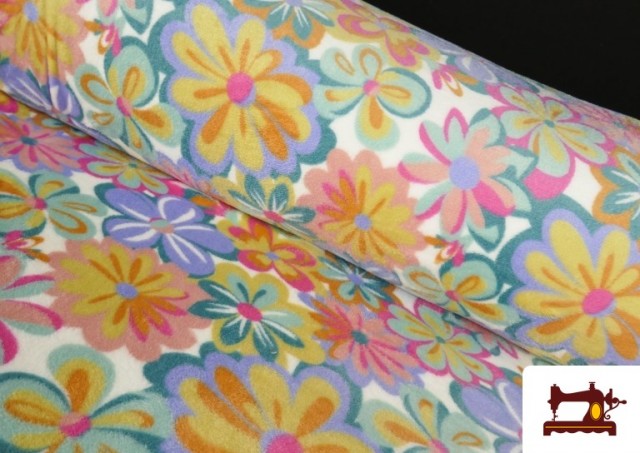 Vente de Tissu Coraline Polaire Douce au Toucher à Motif Floral