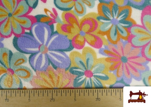 Acheter en ligne Tissu Coraline Polaire Douce au Toucher à Motif Floral