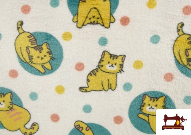 Vente de Tissu Coraline Polaire Doux au Toucher Imprimé Chats