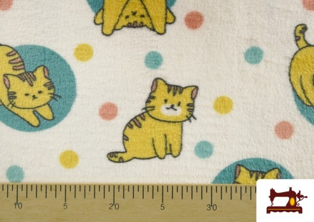 Acheter en ligne Tissu Coraline Polaire Doux au Toucher Imprimé Chats
