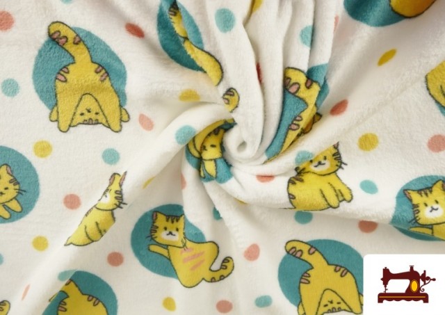 Vente en ligne de Tissu Coraline Polaire Doux au Toucher Imprimé Chats