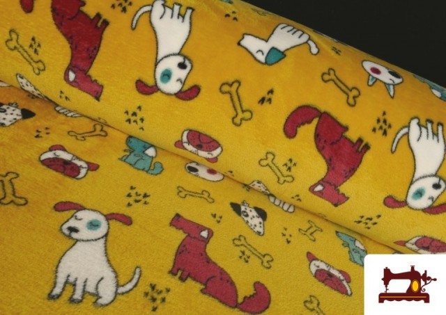 Tissu Coraline Polaire Doux au Toucher Imprimé Chiens